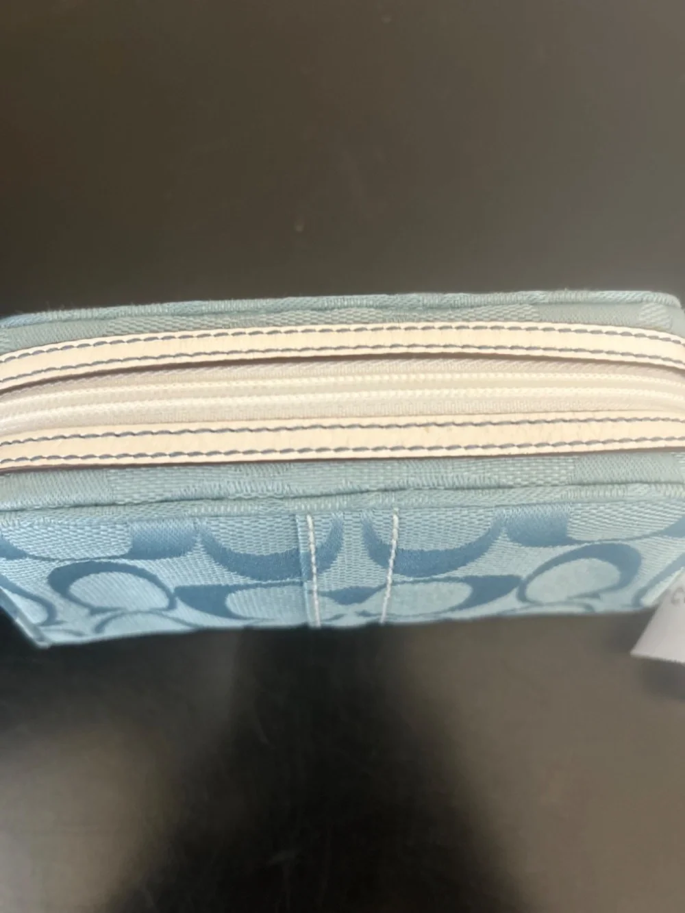 Coach Signature Jacquard Mini Cosmetic Pouch/Wristlet. NWT. Vintage